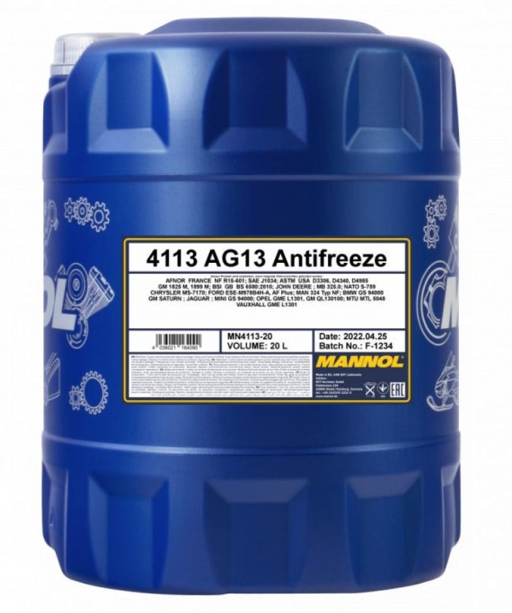 

Mn4113-20 4113 Mannol Antifreeze Ag13 Hightec 20 Л. Концентрат Антифриз Зеленый