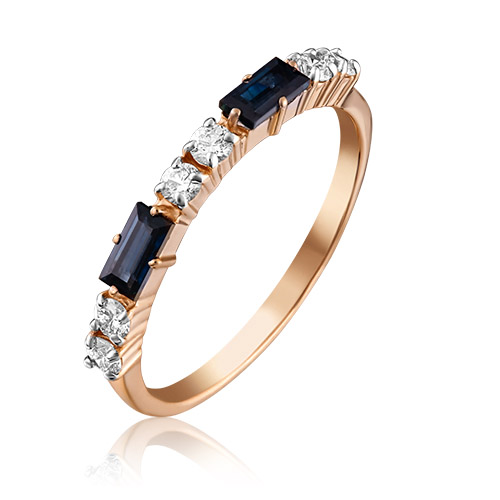 

Кольцо из золота р. 16 PLATINA jewelry 01-0575-00-105-1110-30, бриллиант\сапфир, 01-0575-00-105-1110-30