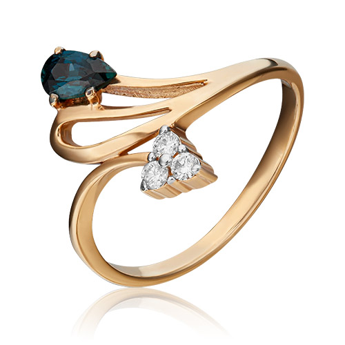 

Кольцо из золота с сапфиром/бриллиантом р. 17 PLATINA jewelry 01-0700-00-105-1110-30, 01-0700-00-105-1110-30