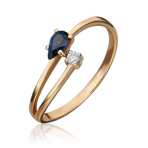 

Кольцо из золота с сапфиром/бриллиантом р. 17 PLATINA jewelry 01-0712-00-105-1110-30, 01-0712-00-105-1110-30