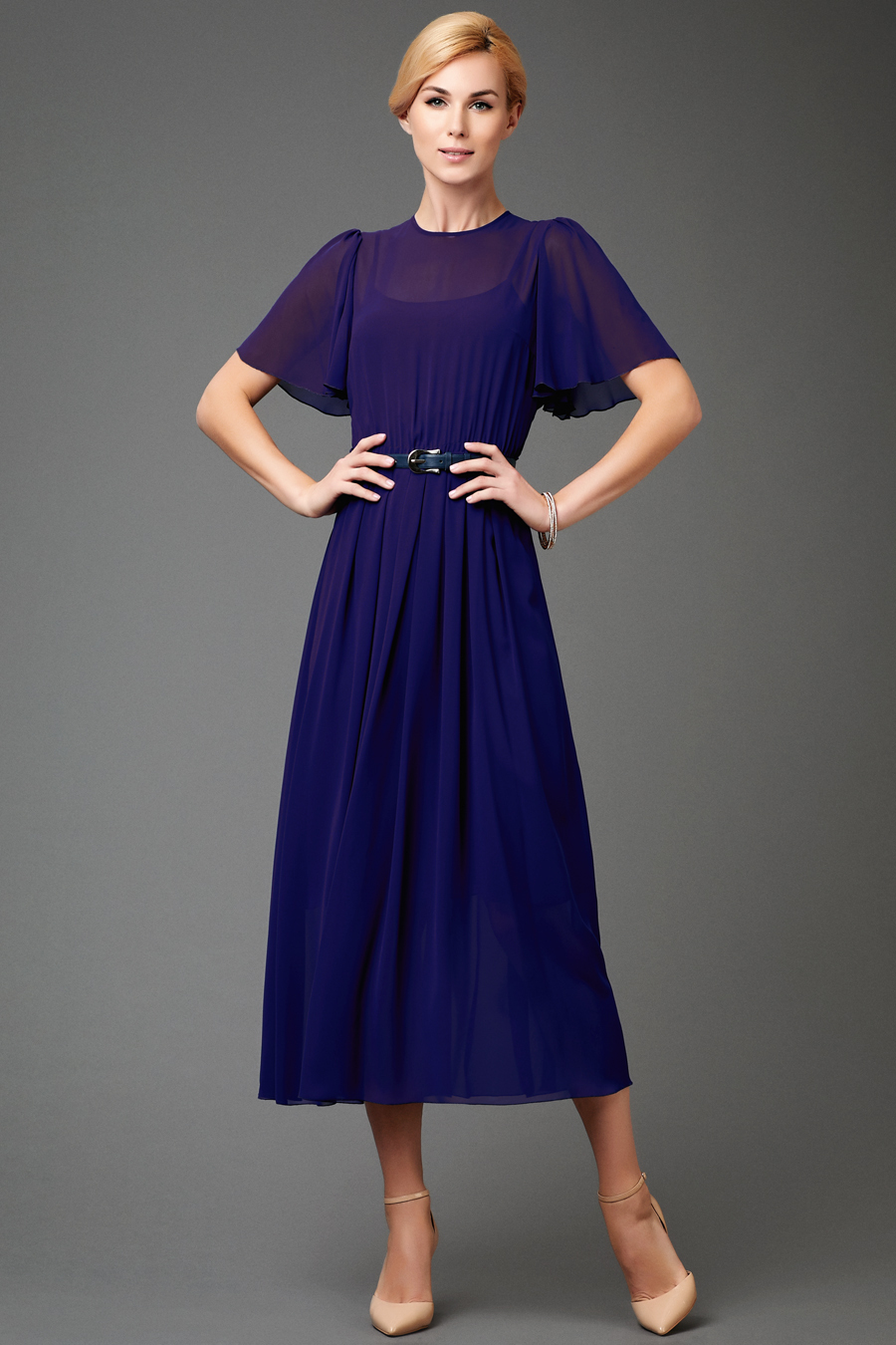 Платье женское Арт-Деко P-824 синее 42 RU