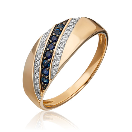 

Кольцо из золота с сапфиром/бриллиантом р.  PLATINA jewelry 01-1072-00-105-1110-30, 01-1072-00-105-1110-30