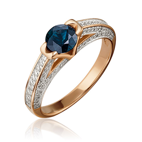 

Кольцо из золота с бриллиантом/сапфиром р. 17 PLATINA jewelry 01-1407-00-105-1110-30, 01-1407-00-105-1110-30