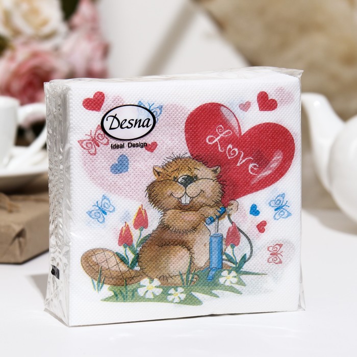 

Салфетки бумажные Desna Design "Большое сердце",1 слоя,24x24,40 листов, Разноцветный, Desna Design