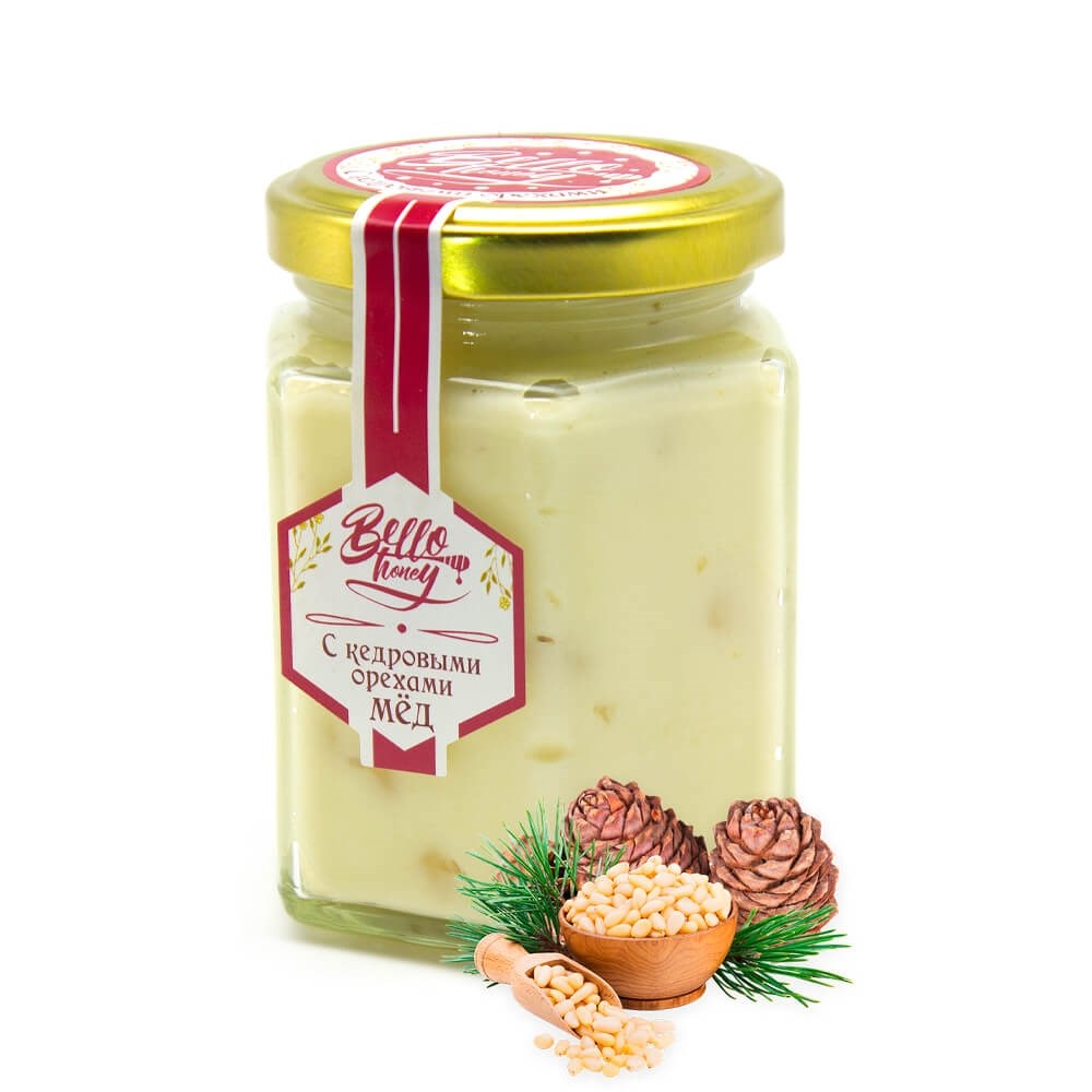 

Крем-мёд с кедровыми орехами Bello Honey (200мл)