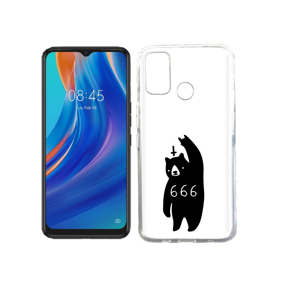 

Чехол MyPads Tocco для Tecno Spark 7T медведь 666, Прозрачный, Tocco