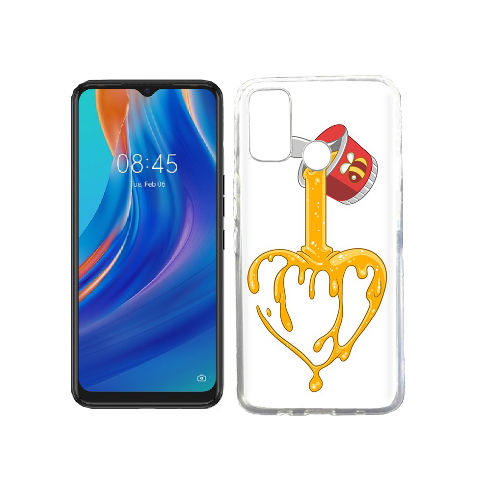 

Чехол MyPads Tocco для Tecno Spark 7T медовое сердце, Прозрачный, Tocco
