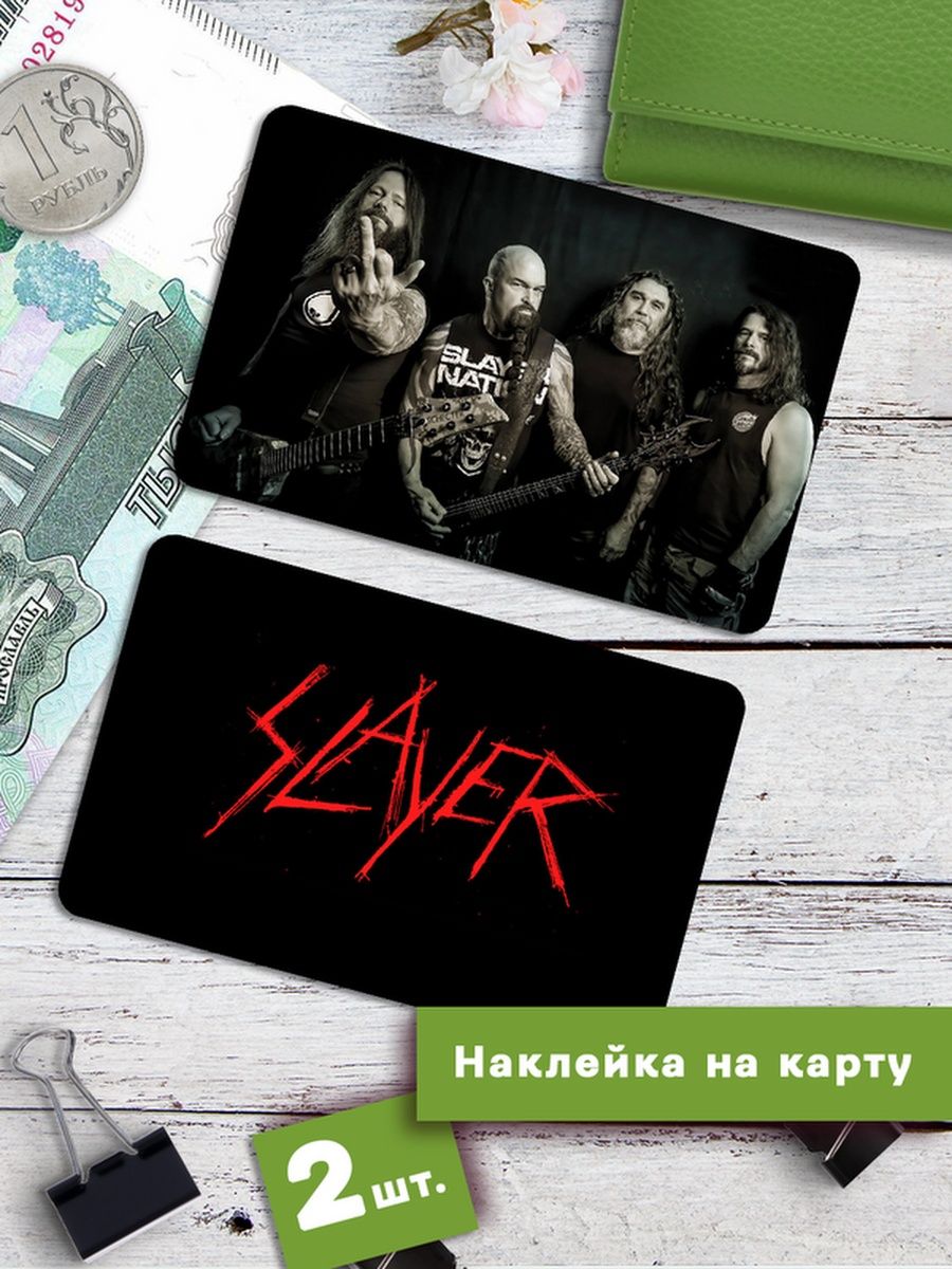 

Наклейки на банковскую карту Клейкие Наклейки Slayer SNKA_287, 2 шт