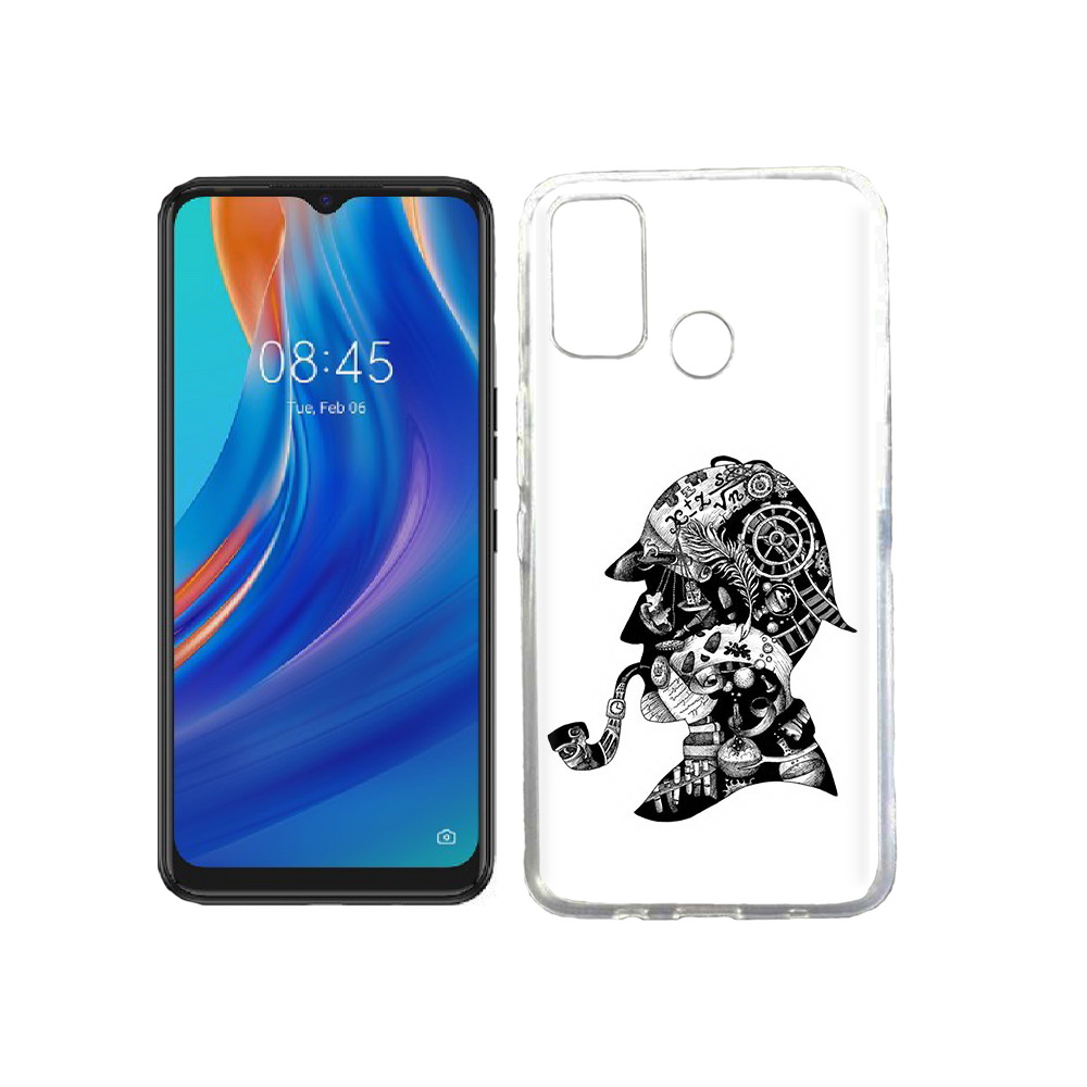 

Чехол MyPads Tocco для Tecno Spark 7T мужчина с трубкой абстракция, Прозрачный, Tocco