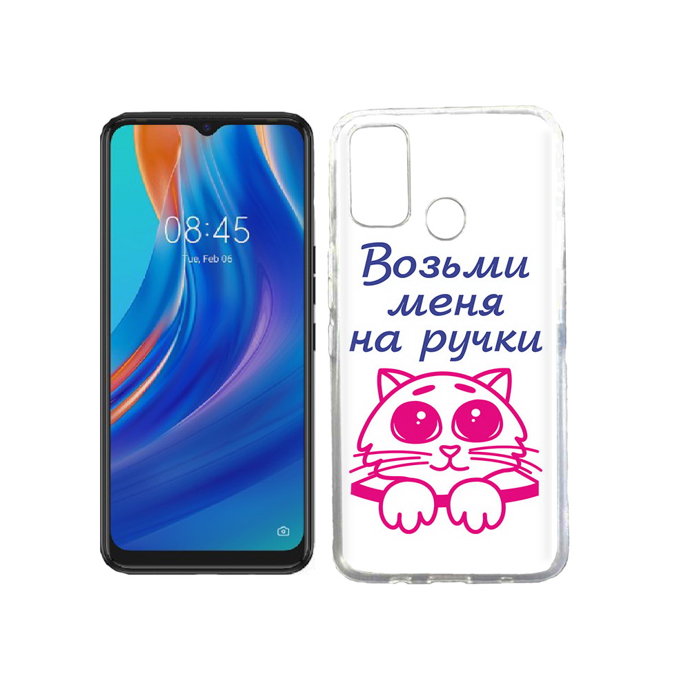 

Чехол MyPads Tocco для Tecno Spark 7T мяу, Прозрачный, Tocco