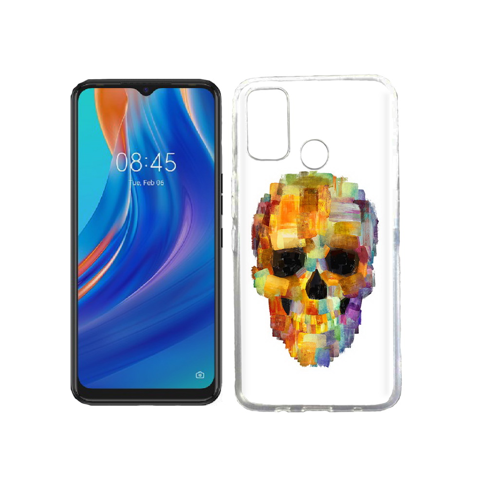 

Чехол MyPads Tocco для Tecno Spark 7T нарисованный череп, Прозрачный, Tocco