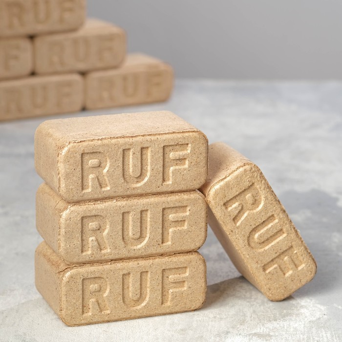 

Дрова "Топливный брикет RUF" сосна, набор 12 шт, 10 кг, Бежевый