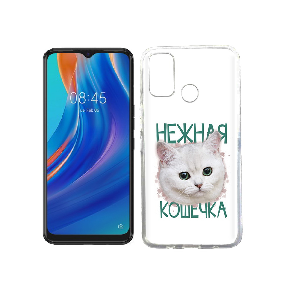 

Чехол MyPads Tocco для Tecno Spark 7T нежная кошечка, Прозрачный, Tocco