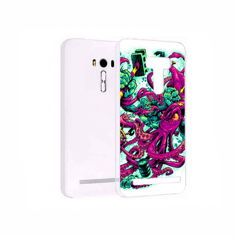 

Чехол MyPads Tocco для Asus ZenFone 2 Laser (ZE550KL) фиолетовый кракен, Прозрачный, Tocco