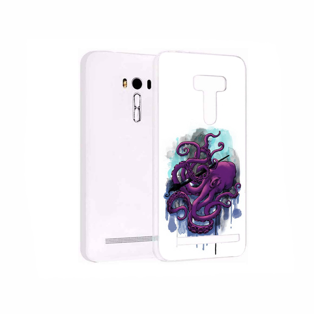 Чехол MyPads Tocco для Asus ZenFone 2 Laser (ZE550KL) фиолетовый осьминог