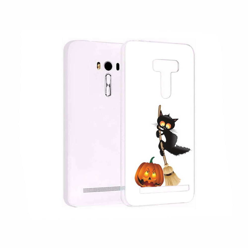 

Чехол MyPads Tocco для Asus ZenFone 2 Laser (ZE550KL) хэлуинский котик, Прозрачный, Tocco