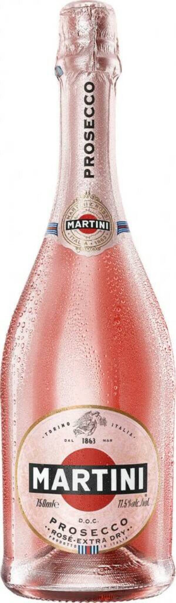 Вино игристое Martini Prosecco Rose Extra Dry розовое сухое 0,75 л