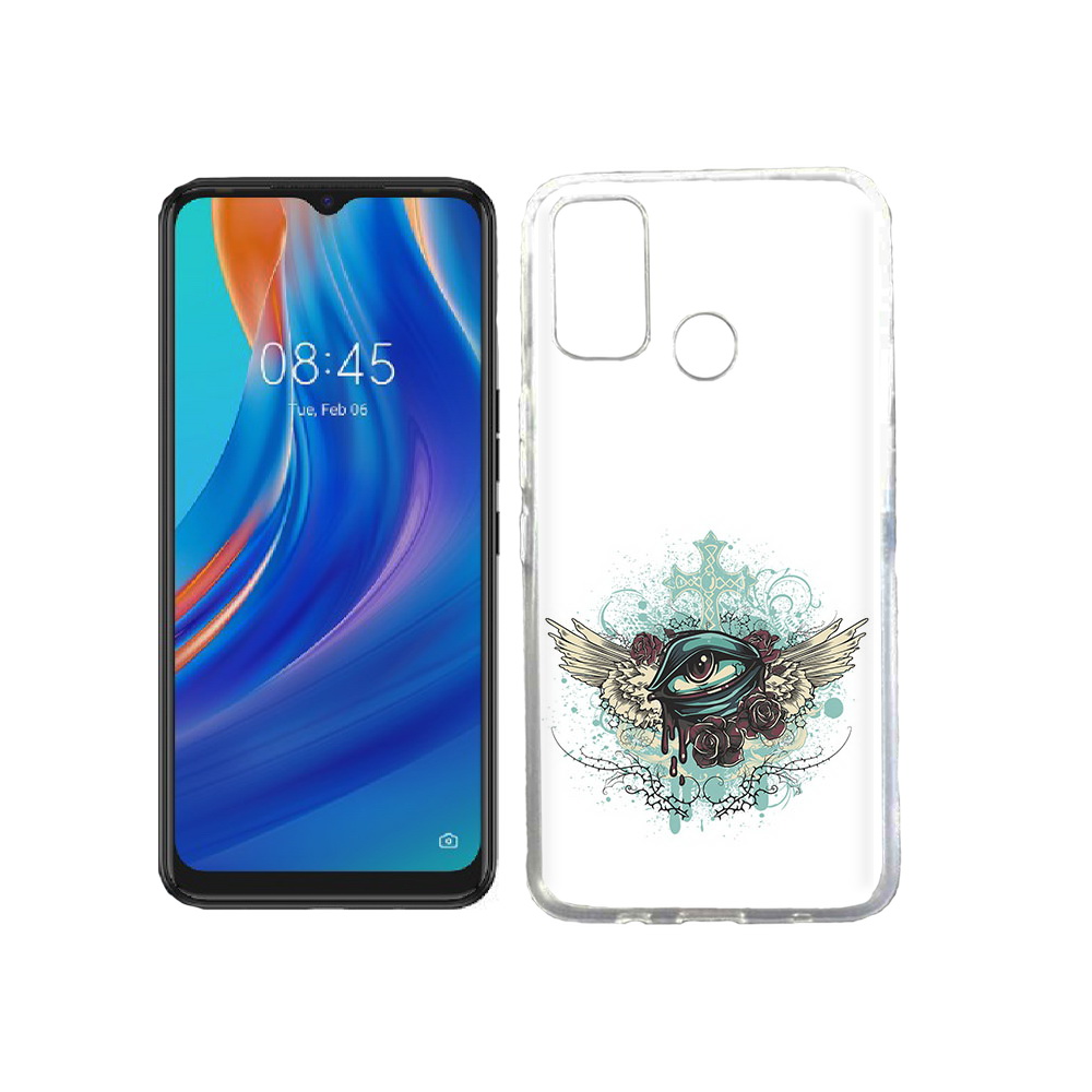 

Чехол MyPads Tocco для Tecno Spark 7T плачущий глаз с крыльями, Прозрачный, Tocco
