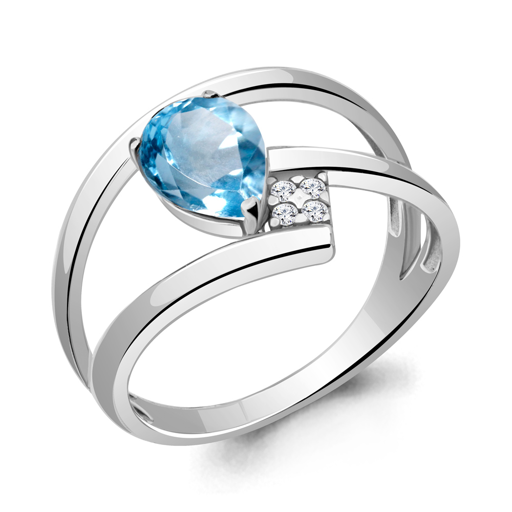 

Кольцо из серебра р. 18,5 AQUAMARINE 6959405А_925_р, 6959405А_925_р