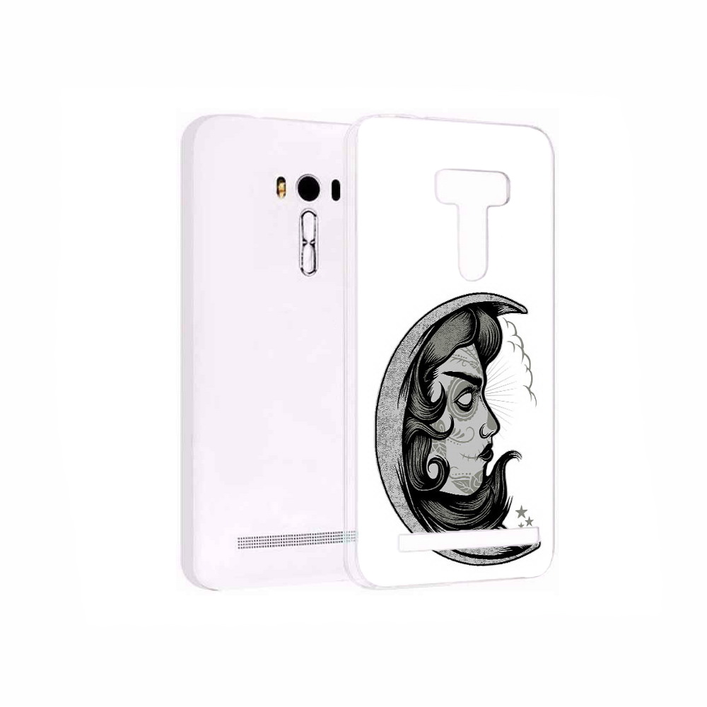 

Чехол MyPads Tocco для Asus ZenFone 2 Laser (ZE550KL) черно белая луна с лицом, Прозрачный, Tocco