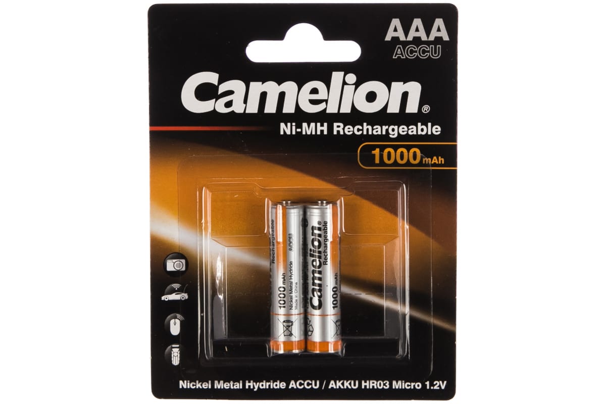 Батарейка Aaa Ак-Р R03 1000mah Ni-Mh (2шт) Camelion Camelion арт. NH-AAA900BP2