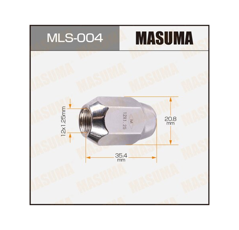 

Гайка колесная M 12x1.25(R)х36 мм, Серебристый