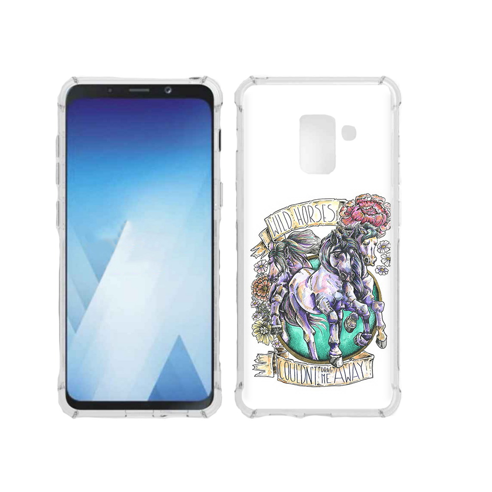 

Чехол MyPads Tocco для Samsung Galaxy A5 (2018) рисунок коней в цветах (PT95317.573.582), Прозрачный, Tocco