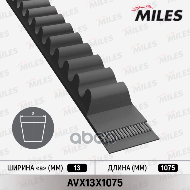 

Ремень Приводной Клиновой Miles арт. AVX13X1075