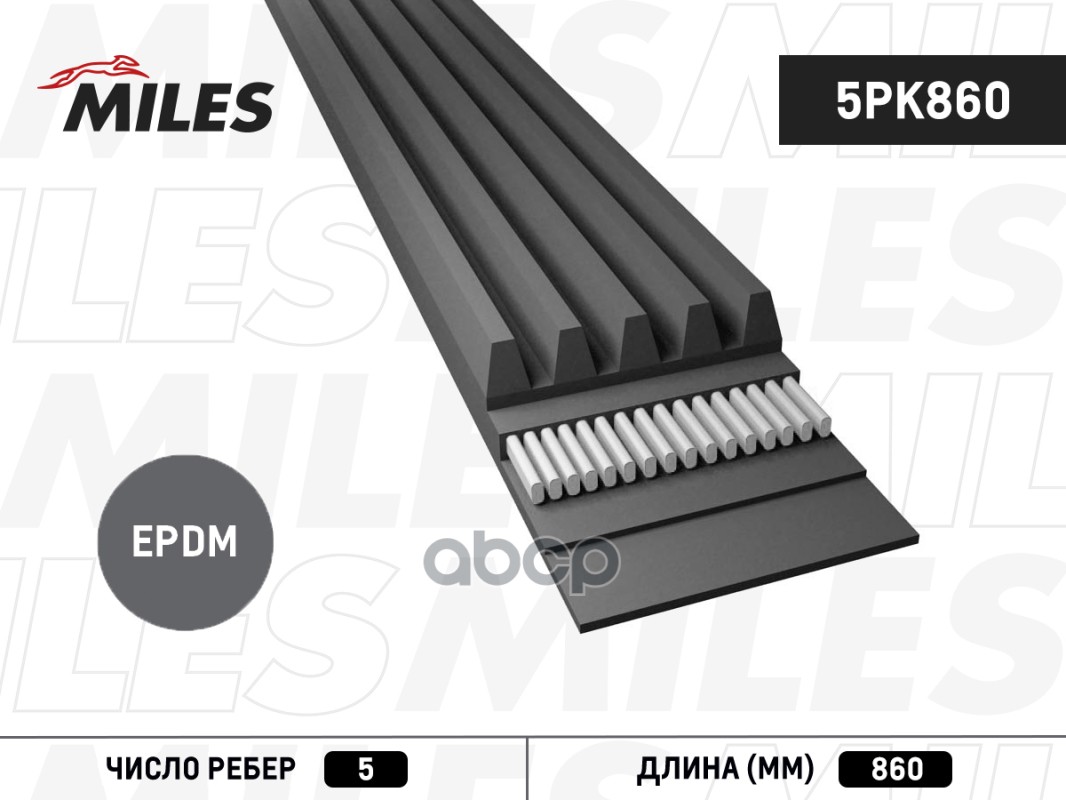 

Ремень Приводной Поликлиновой Miles арт. 5PK860