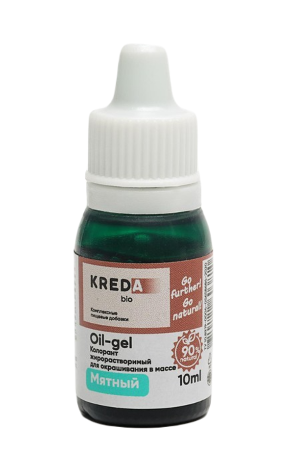 фото Краситель пищевой oil-gel, жирорастворимый, мятный, 10 мл kreda