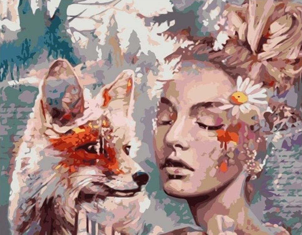 

Живопись по номерам Paintboy Девушка и лиса 40x50, Девушка и лиса