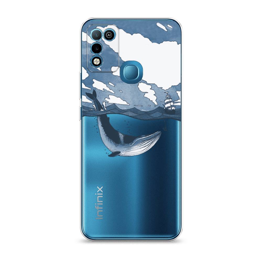 

Чехол на Infinix HOT 10 Play "Большой кит", Синий, 3100650-1