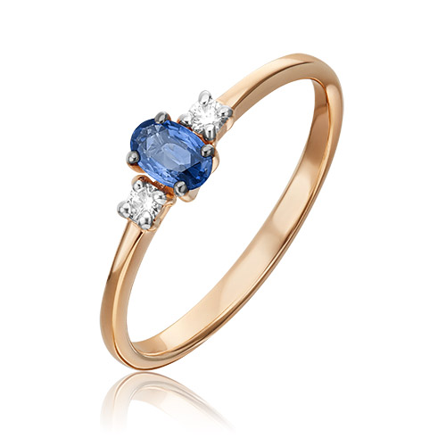 

Кольцо из золота с сапфиром/бриллиантом р. 16 PLATINA jewelry 01-1471-00-105-1110-30, 01-1471-00-105-1110-30