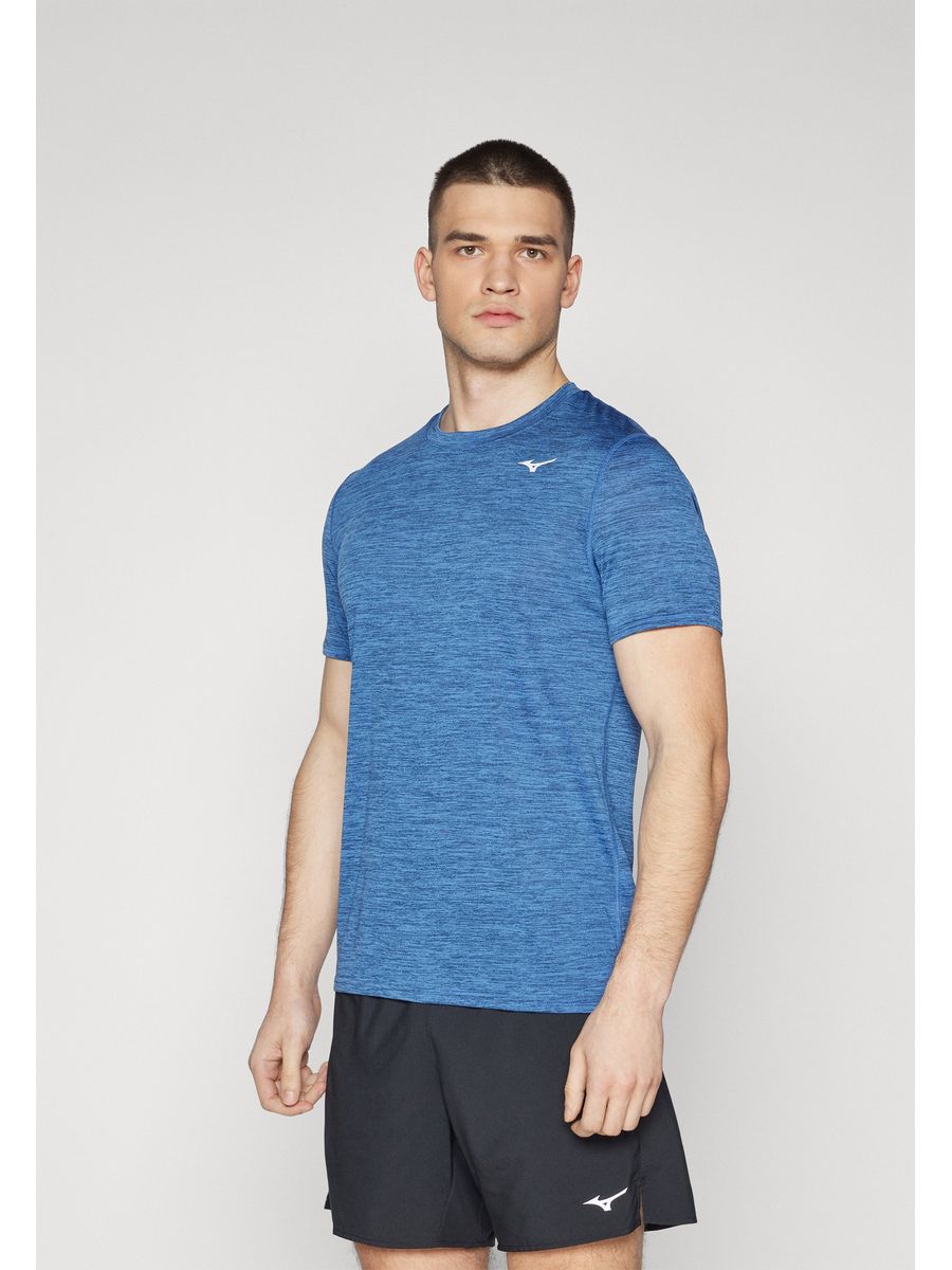 

Футболка мужская Mizuno M2742D037 синяя 2XL, Синий, M2742D037