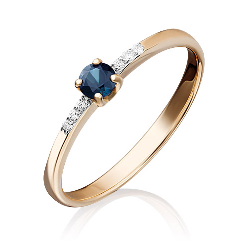 

Кольцо из золота р.  PLATINA jewelry 01-1491-00-105-1110-30, бриллиант\сапфир, 01-1491-00-105-1110-30