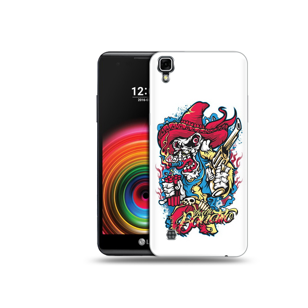 

Чехол MyPads Tocco для LG X Power нарисованный скелет с писталетом, Прозрачный, Tocco