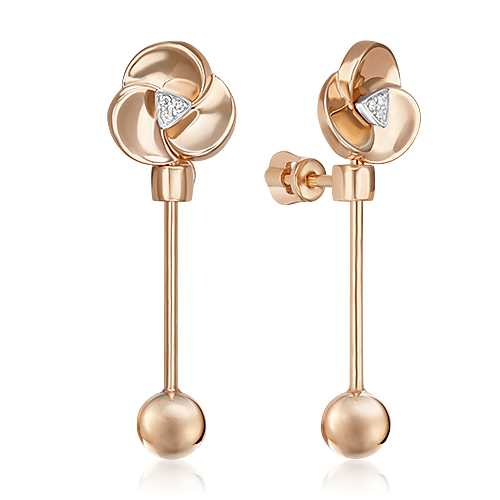 

Серьги из комбинированного золота с бриллиантом PLATINA jewelry 02-5012-00-101-1111, 02-5012-00-101-1111