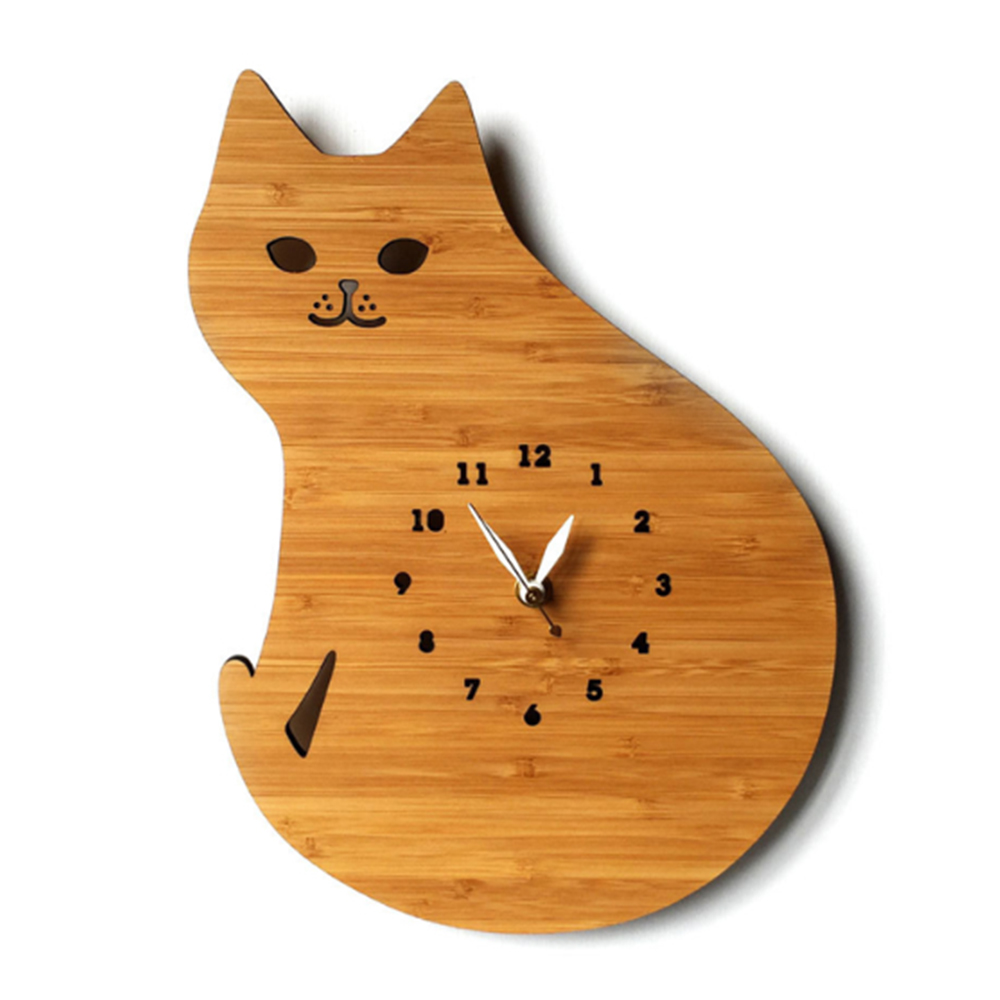 фото Настенные часы с оригинальным дизайном в форме кошке, bloominghome accents. clock-09