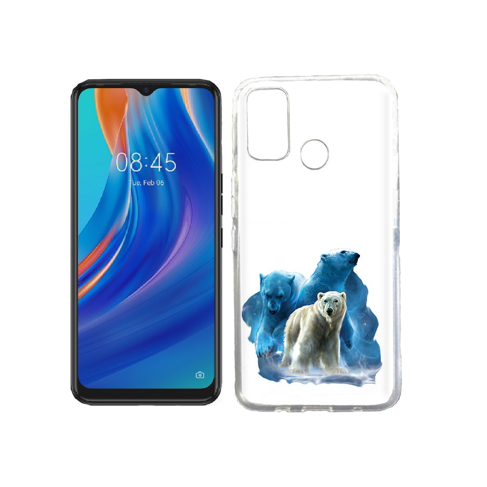 

Чехол MyPads Tocco для Tecno Spark 7T полярный медведь, Прозрачный, Tocco