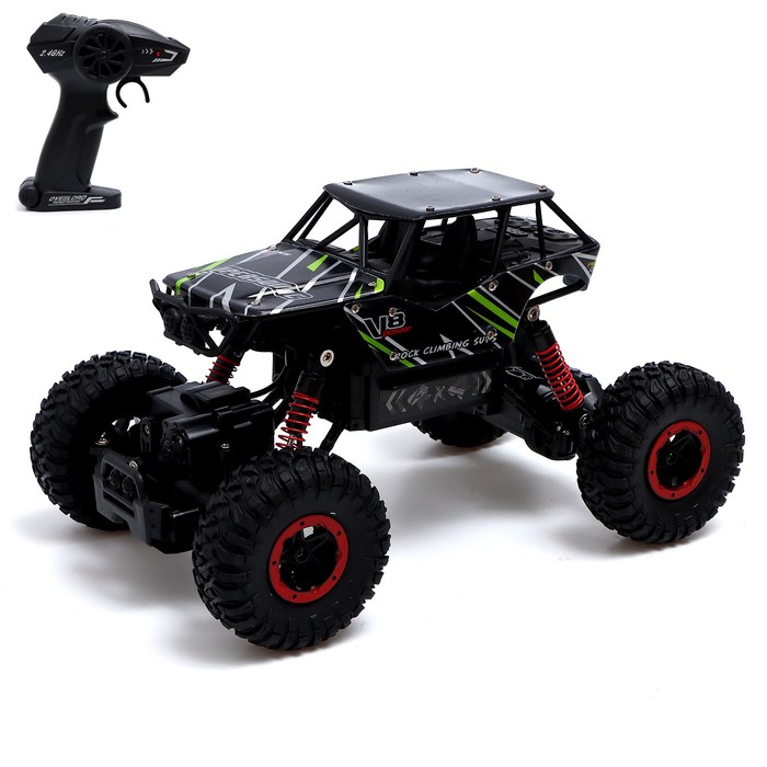 

Джип радиоуправляемый Monster, 1:16, 4WD, работает от аккумулятора, цвет зелёный