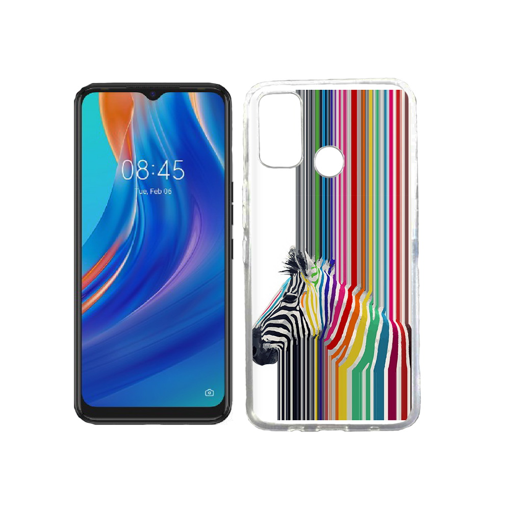 

Чехол MyPads Tocco для Tecno Spark 7T радужная зебра, Прозрачный, Tocco
