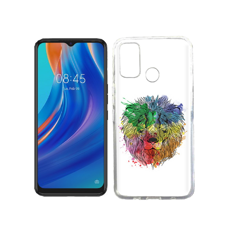 

Чехол MyPads Tocco для Tecno Spark 7T разноцветный гордый лев, Прозрачный, Tocco