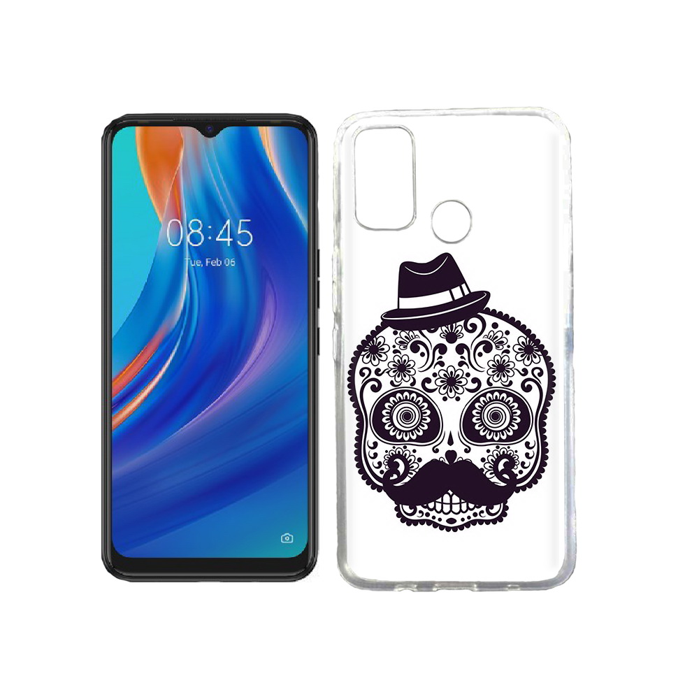 

Чехол MyPads Tocco для Tecno Spark 7T разрисованный скелет, Прозрачный, Tocco