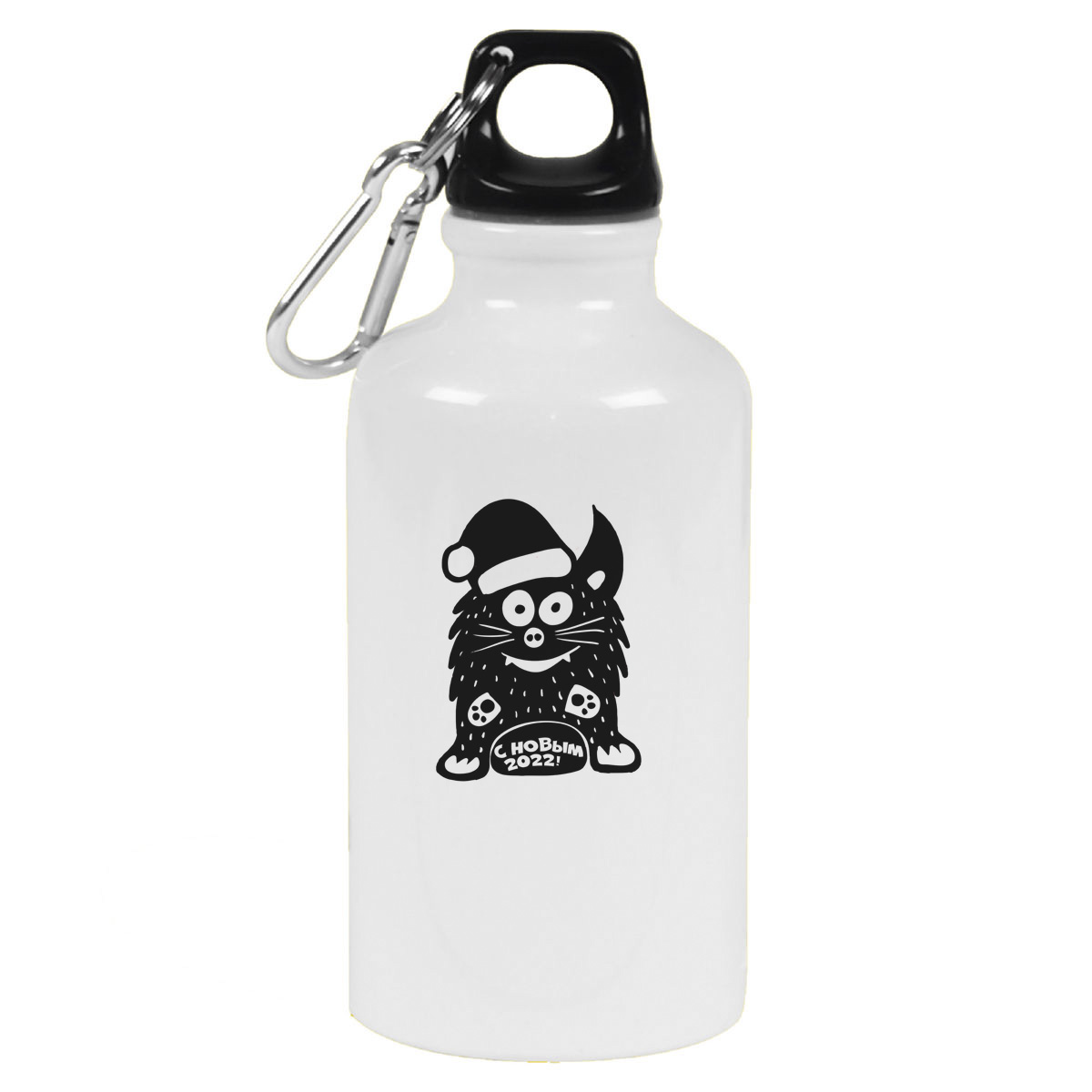 

Бутылка спортивная CoolPodarok Новый год.Бабайка 2022, Белый