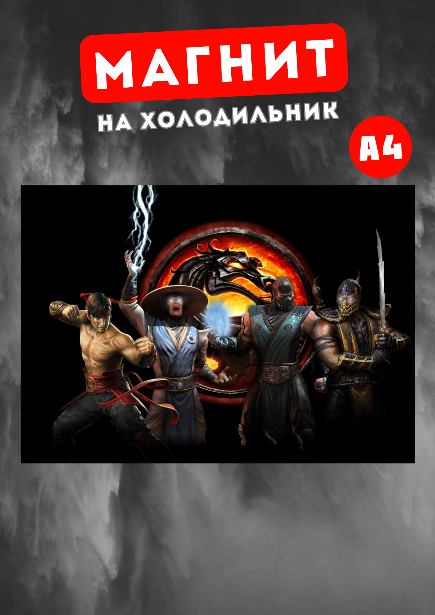 

Магнит на холодильник А4 Магнитная история Мортал Комбат мк8