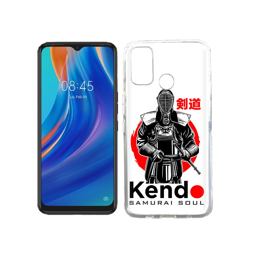 

Чехол MyPads Tocco для Tecno Spark 7T рисованый самурай, Прозрачный, Tocco