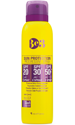 

Солнцезащитный спрей Be3 Sun protection с прогрессирующим SPF 20/30/50+, 100 мл, Солнцезащитный спрей с прогрессирующим SPF 20/30/50+ Sun protection progressive spray