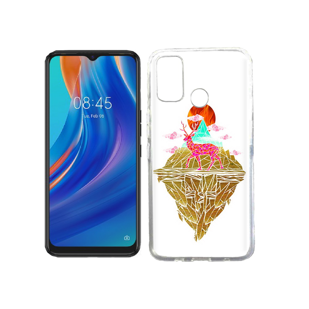 

Чехол MyPads Tocco для Tecno Spark 7T розовый олень абстракция, Прозрачный, Tocco