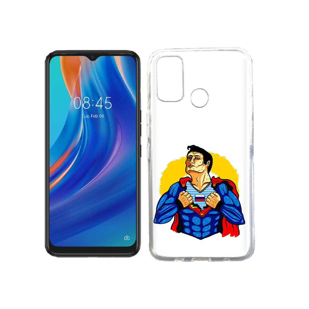 

Чехол MyPads Tocco для Tecno Spark 7T русский супермен, Прозрачный, Tocco