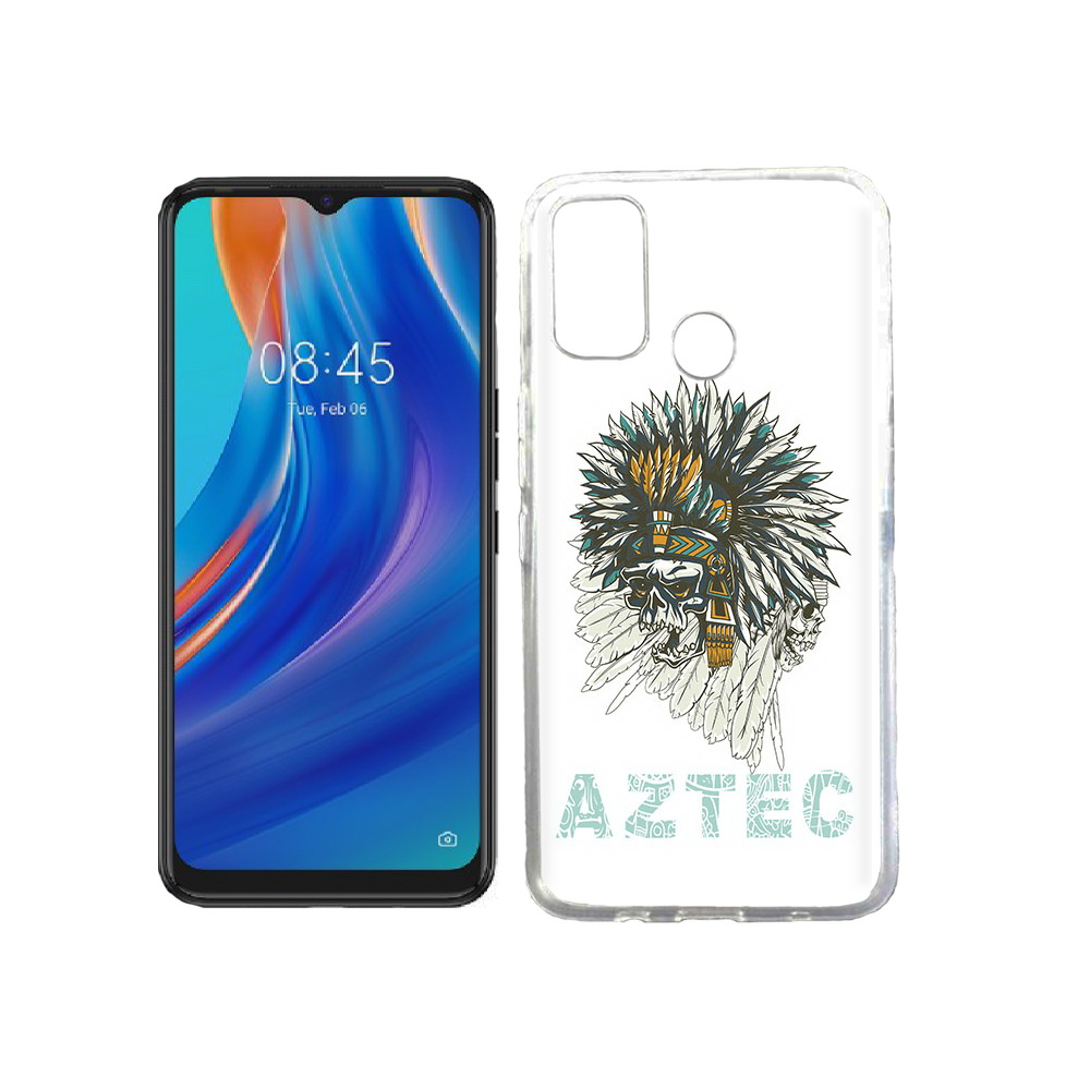 

Чехол MyPads Tocco для Tecno Spark 7T скелет индеец, Прозрачный, Tocco